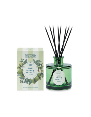 NASOTERAPIA DIFFUSORE BASTONCINI LIME E FOGLIE DI MENTA 200ML