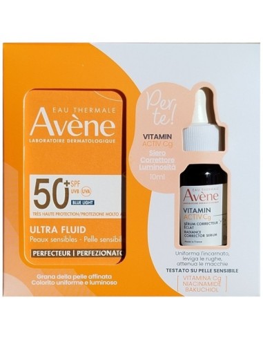 AVENE SOLARE ULTRA FLUID PERFEZIONATORE SPF50+ 50ML+ SIERO VITAMINA-C 10ML